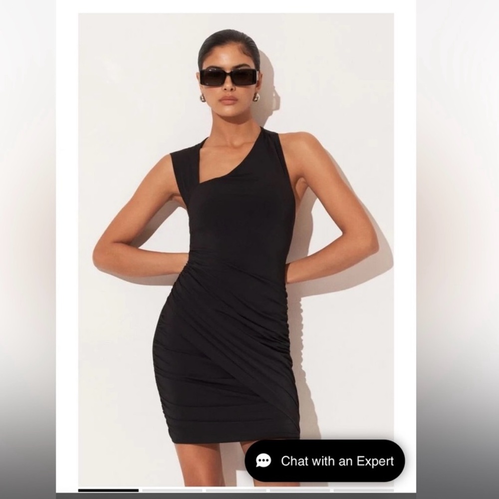 Dynamite Asymmetric Mini Ruched Dress
